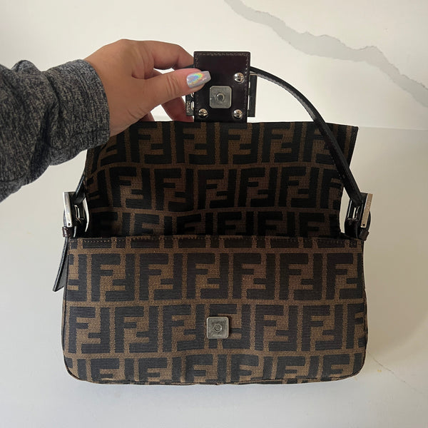 Fendi Zucca  Baguette Shoulder Bag