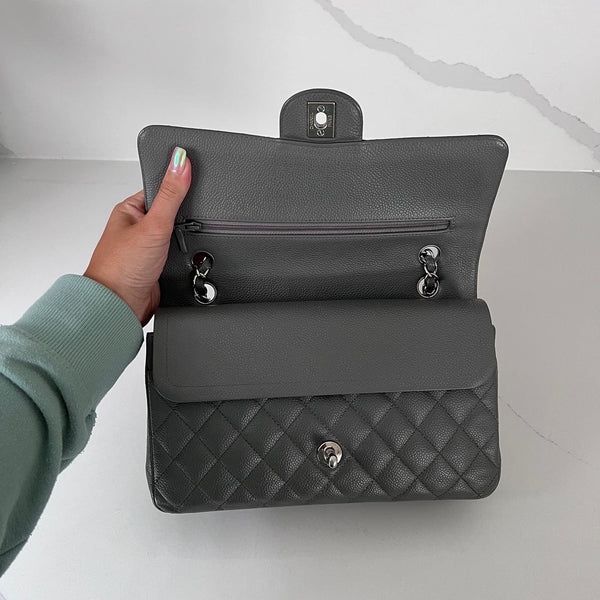 Chanel Grey Medium Double Flap