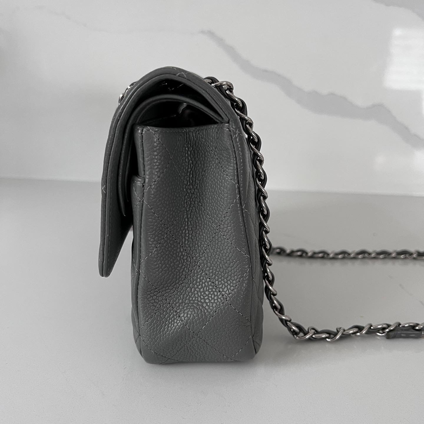 Chanel Grey Medium Double Flap