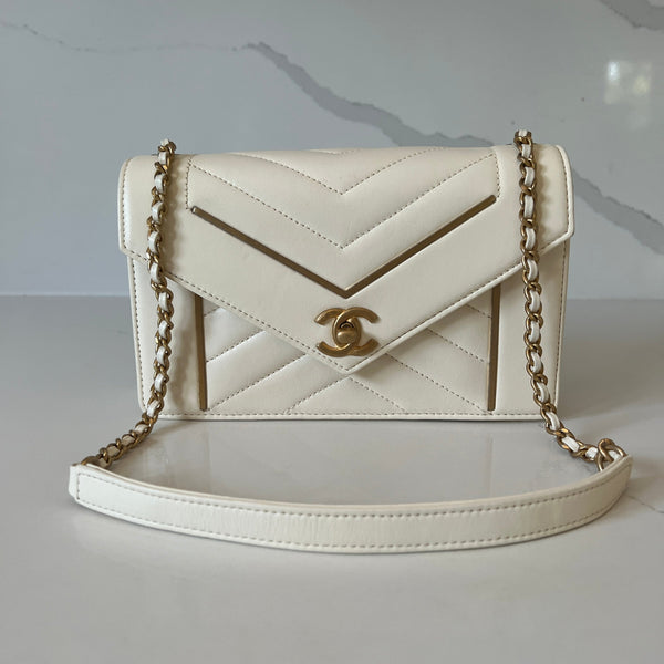 Chanel Reversed Chevron Envelope Flap Bag