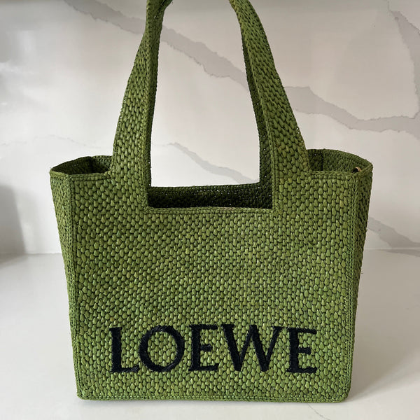 Loewe Small Raffia Font Tote