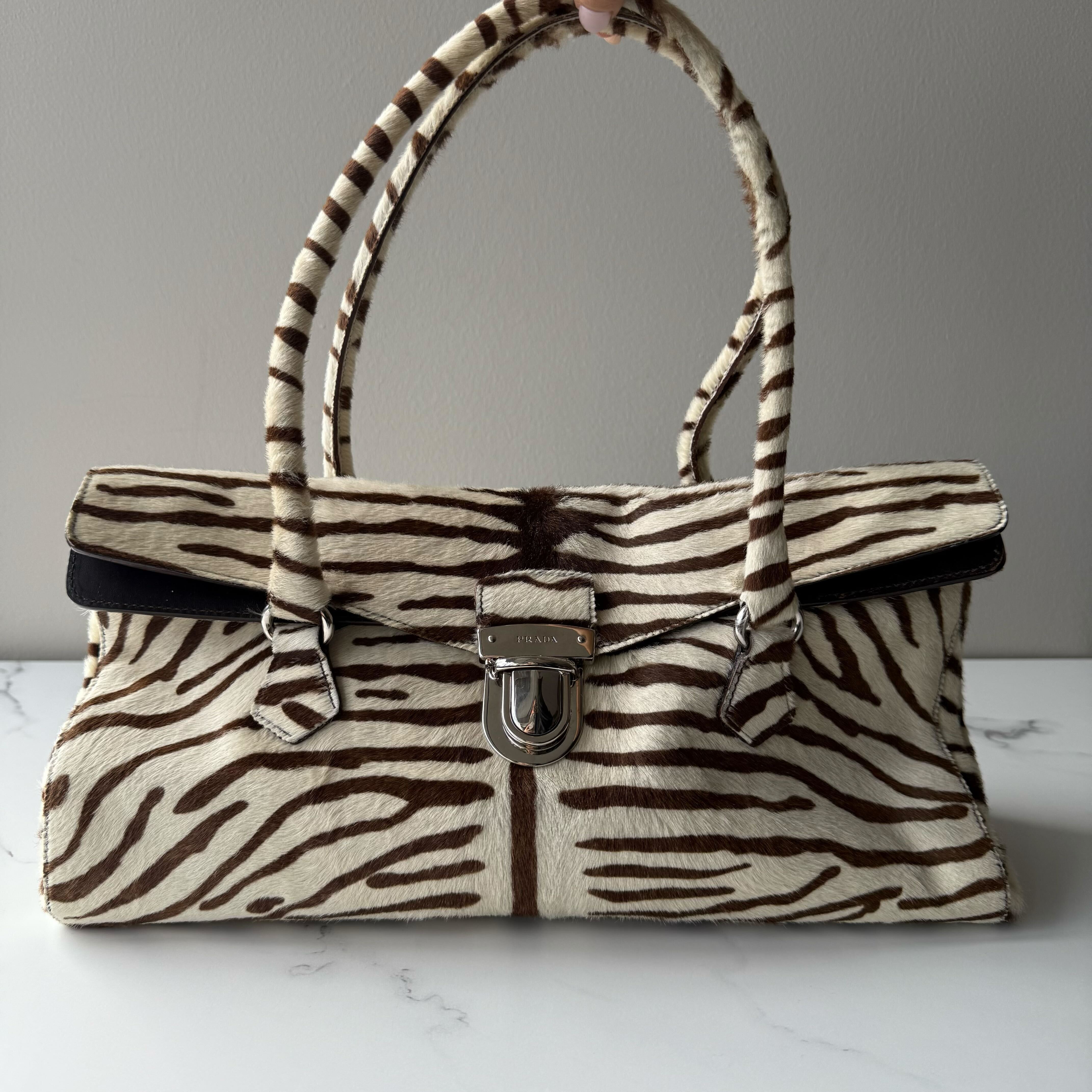 Prada Cavallino Zebra Easy Bag