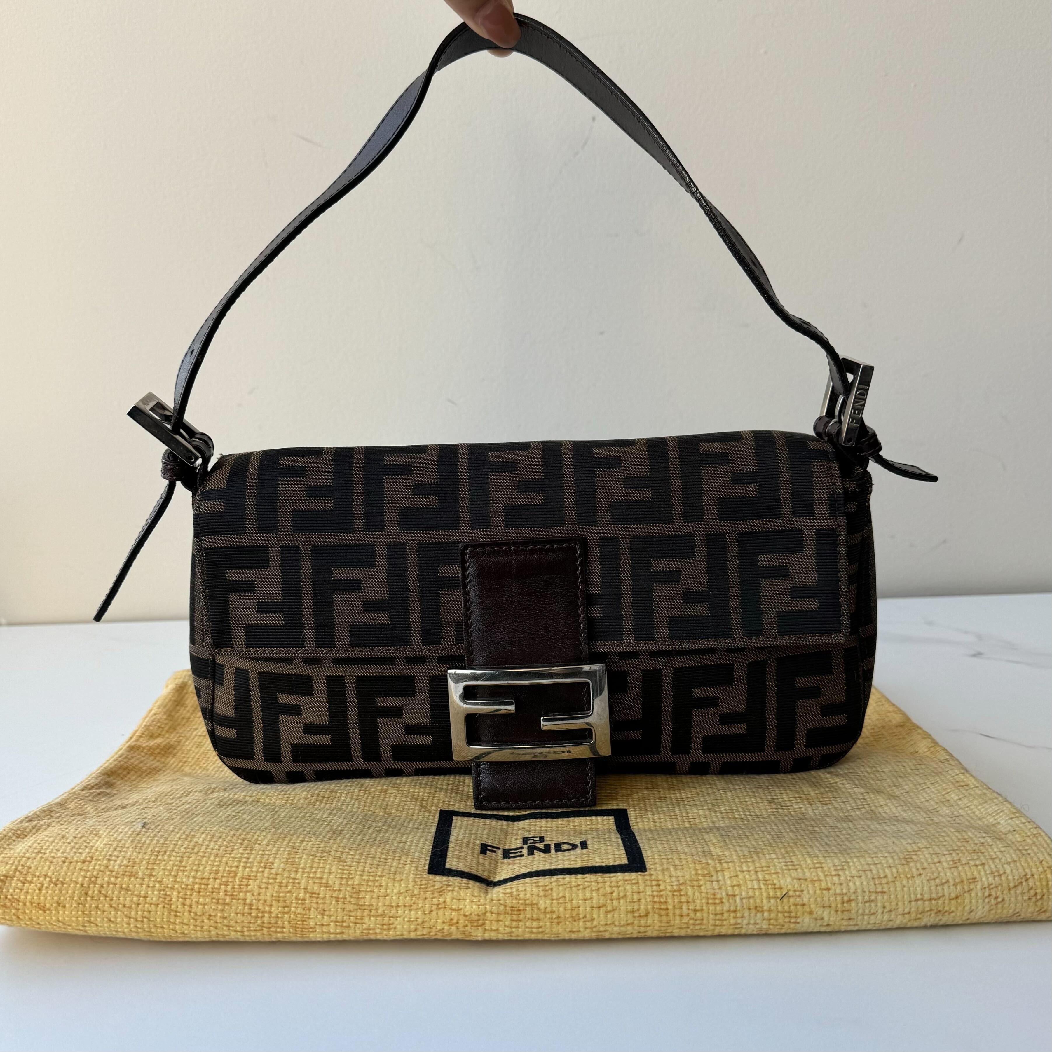 Fendi Zucca  Baguette Shoulder Bag