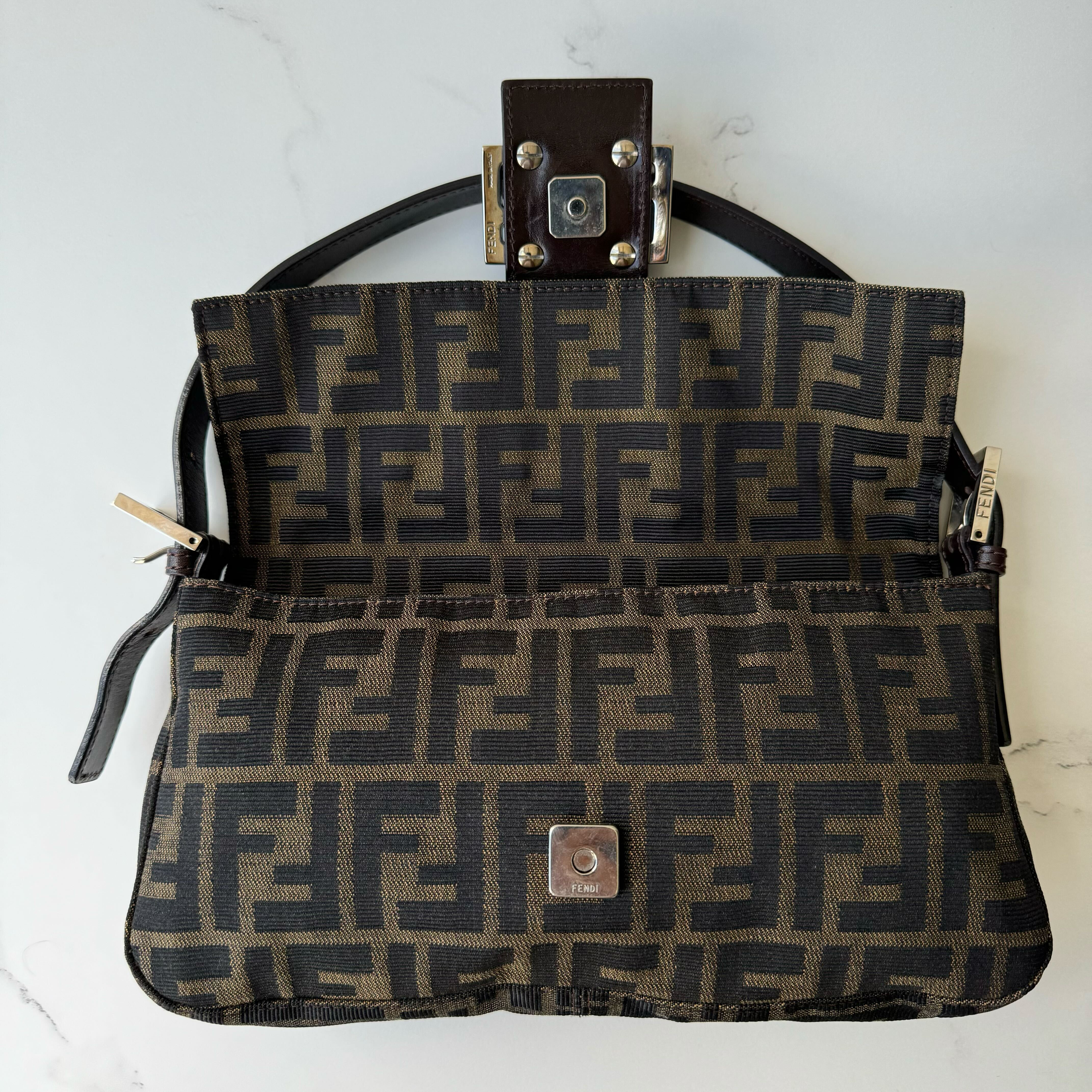 Fendi Zucca  Baguette Shoulder Bag