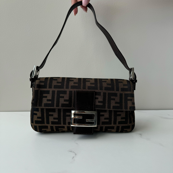 Fendi Zucca  Baguette Shoulder Bag