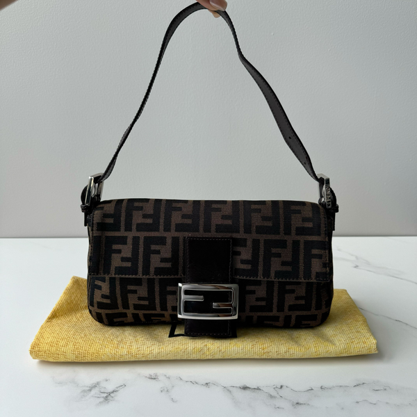 Fendi Zucca  Baguette Shoulder Bag