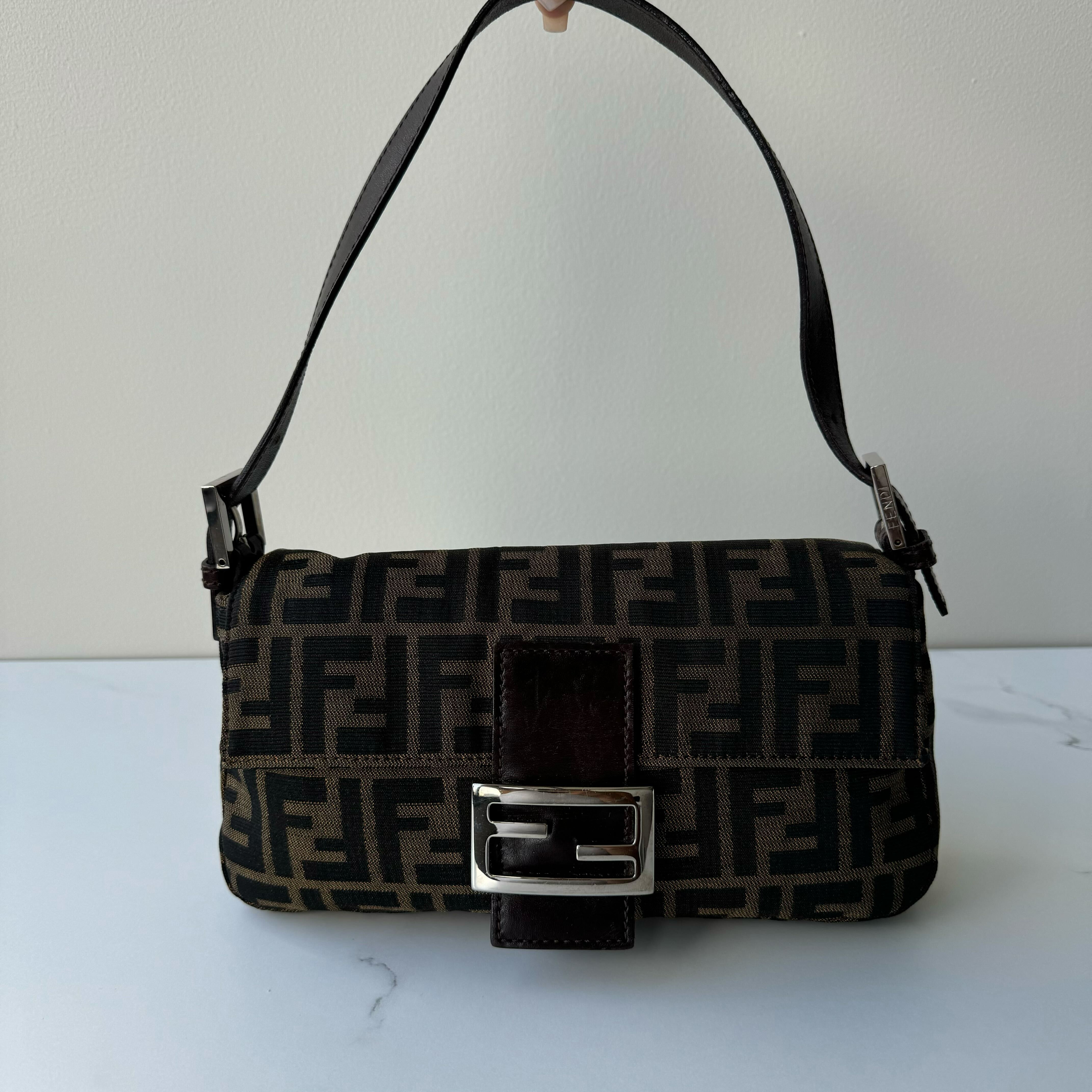 Fendi Zucca  Baguette Shoulder Bag