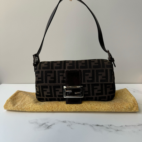 Fendi Zucca  Baguette Shoulder Bag