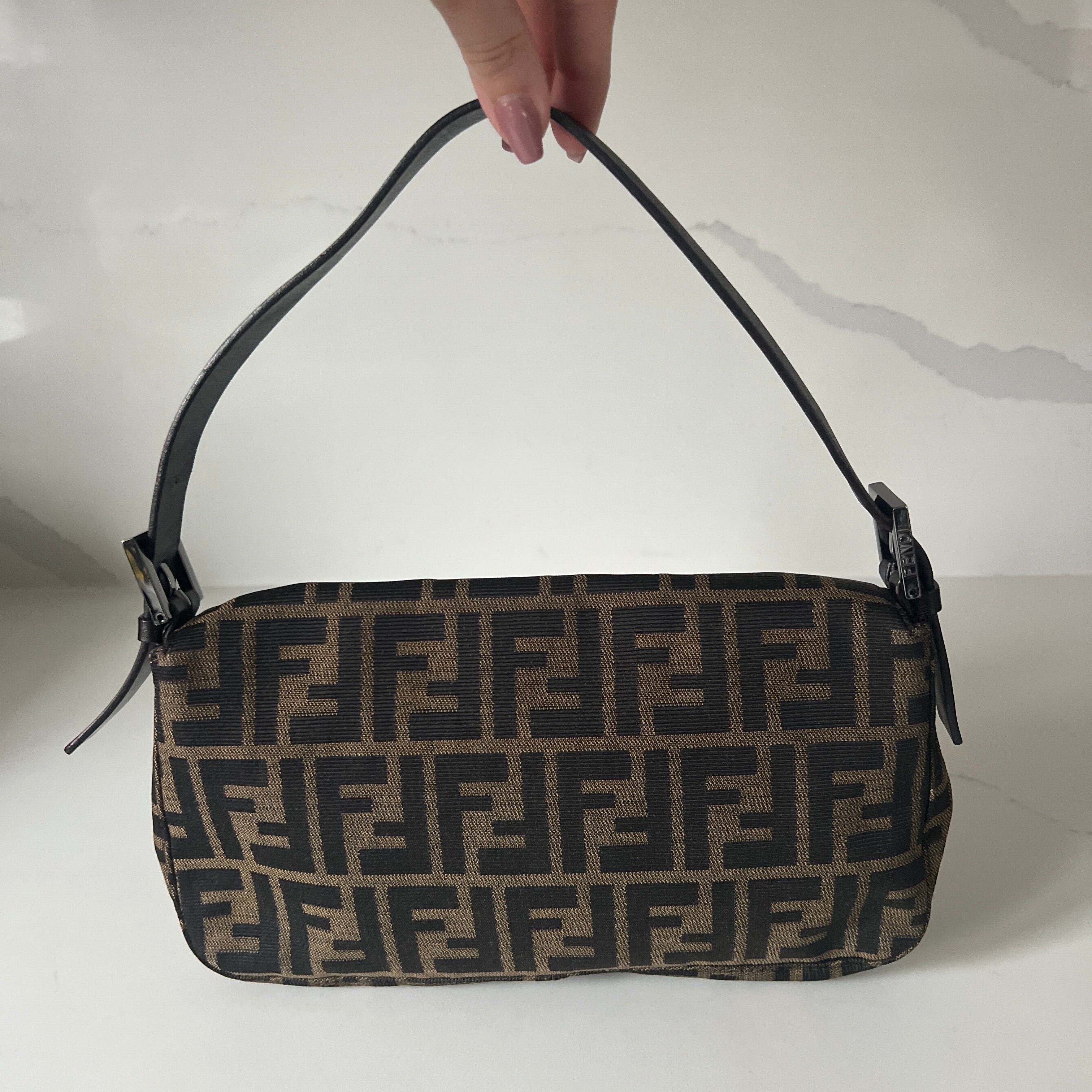 Fendi Zucca  Baguette Shoulder Bag