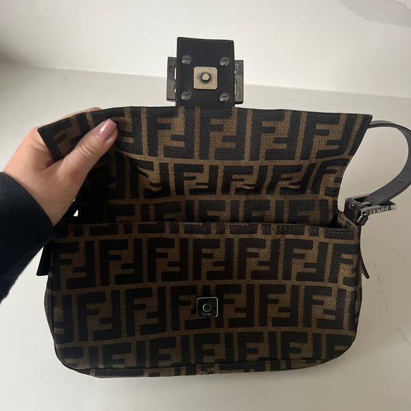 Fendi Zucca  Baguette Shoulder Bag