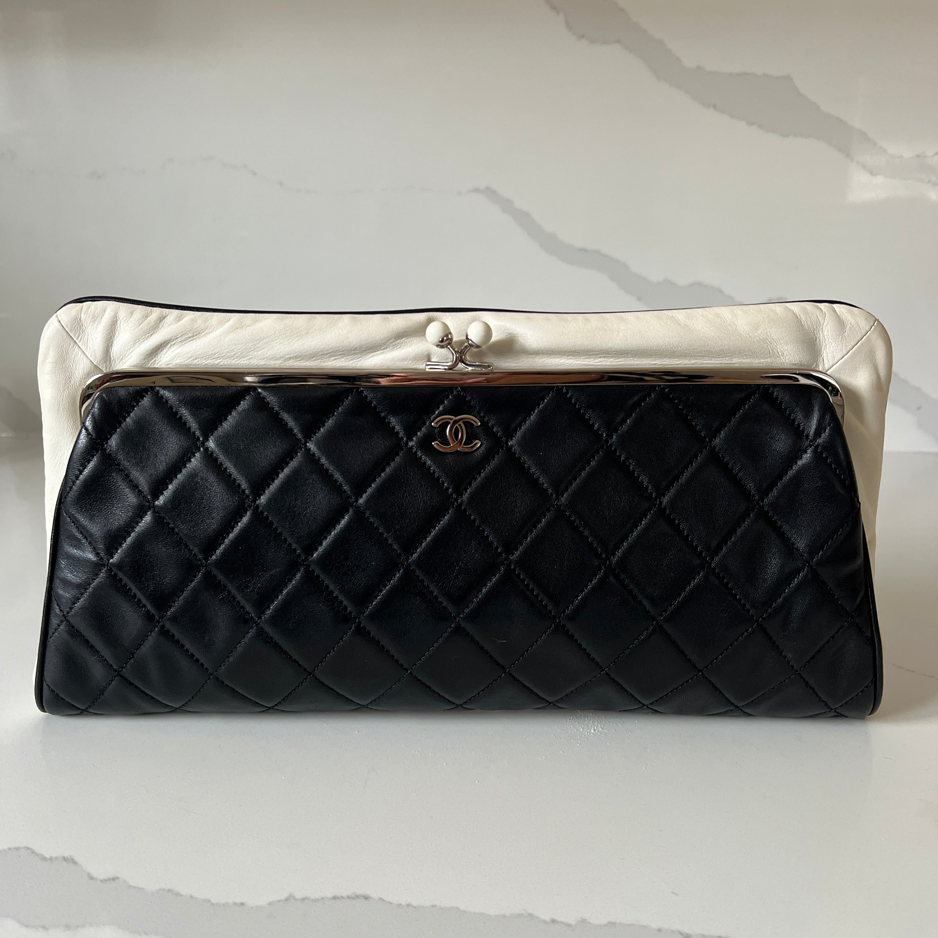 Chanel Oversized Kisslock Clutch and Coin Pouch