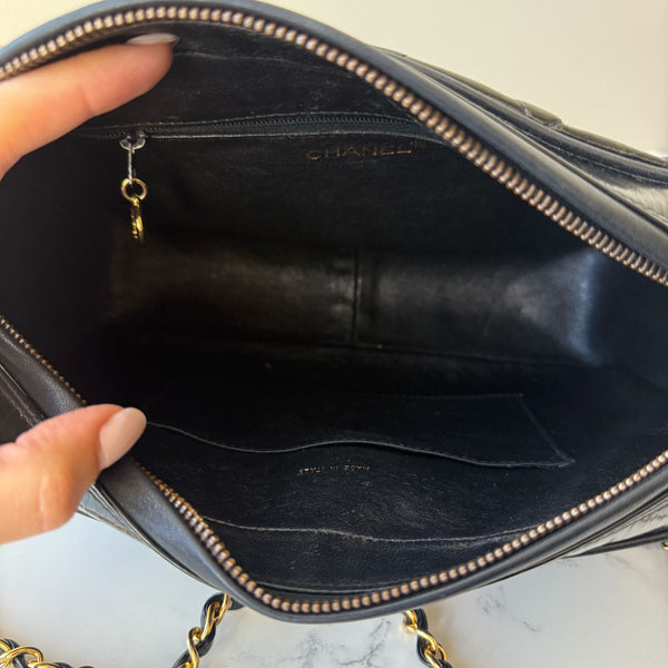 Chanel Vintage Quilted CC Camera Bag