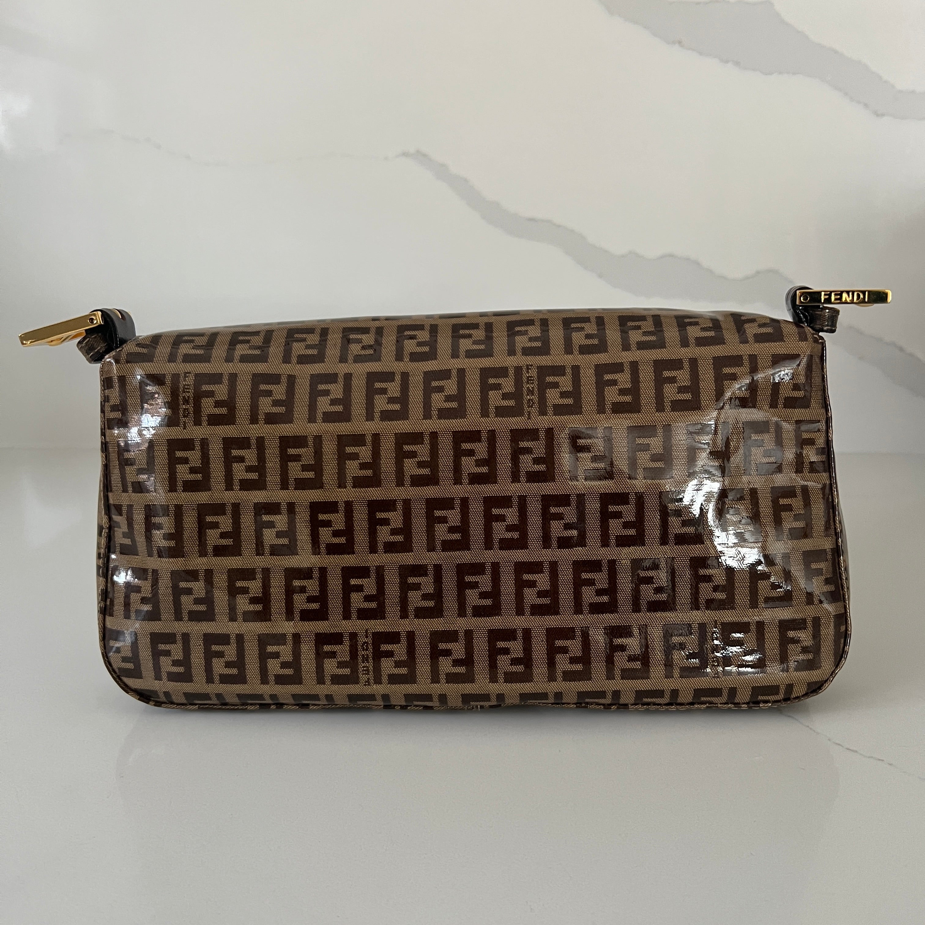 Fendi Zucca  Baguette Shoulder Bag