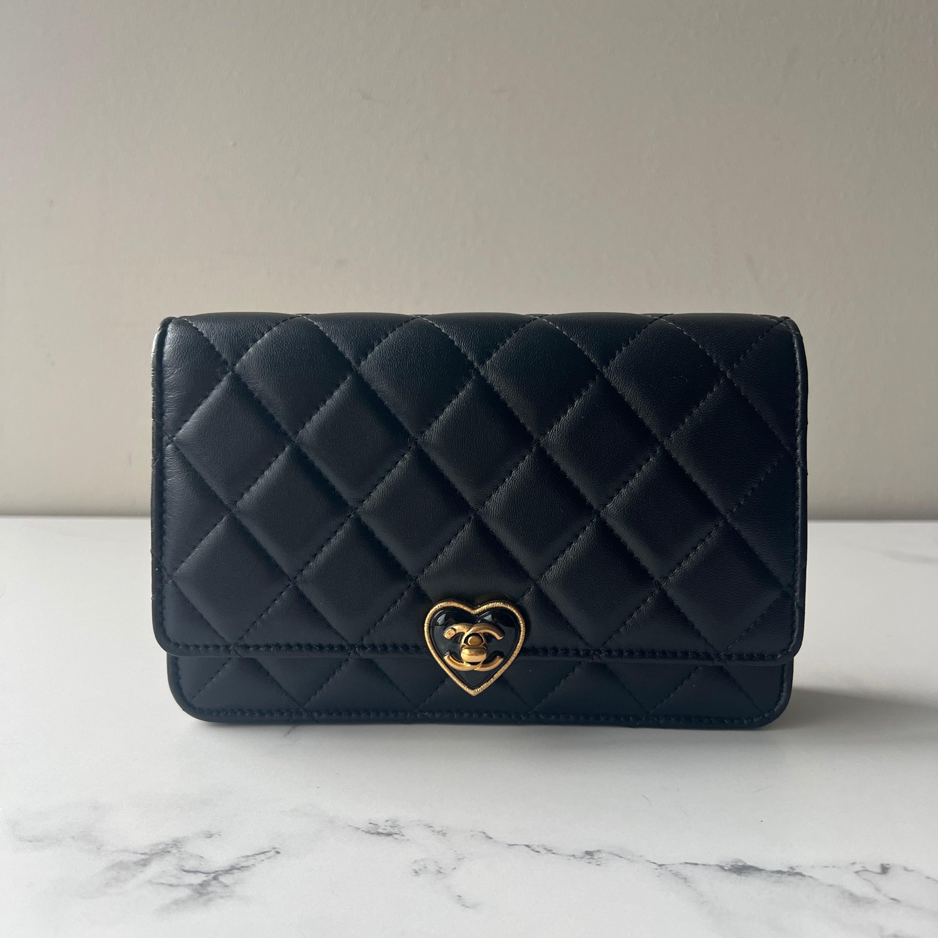 Chanel Heart Lock Wallet on Chain