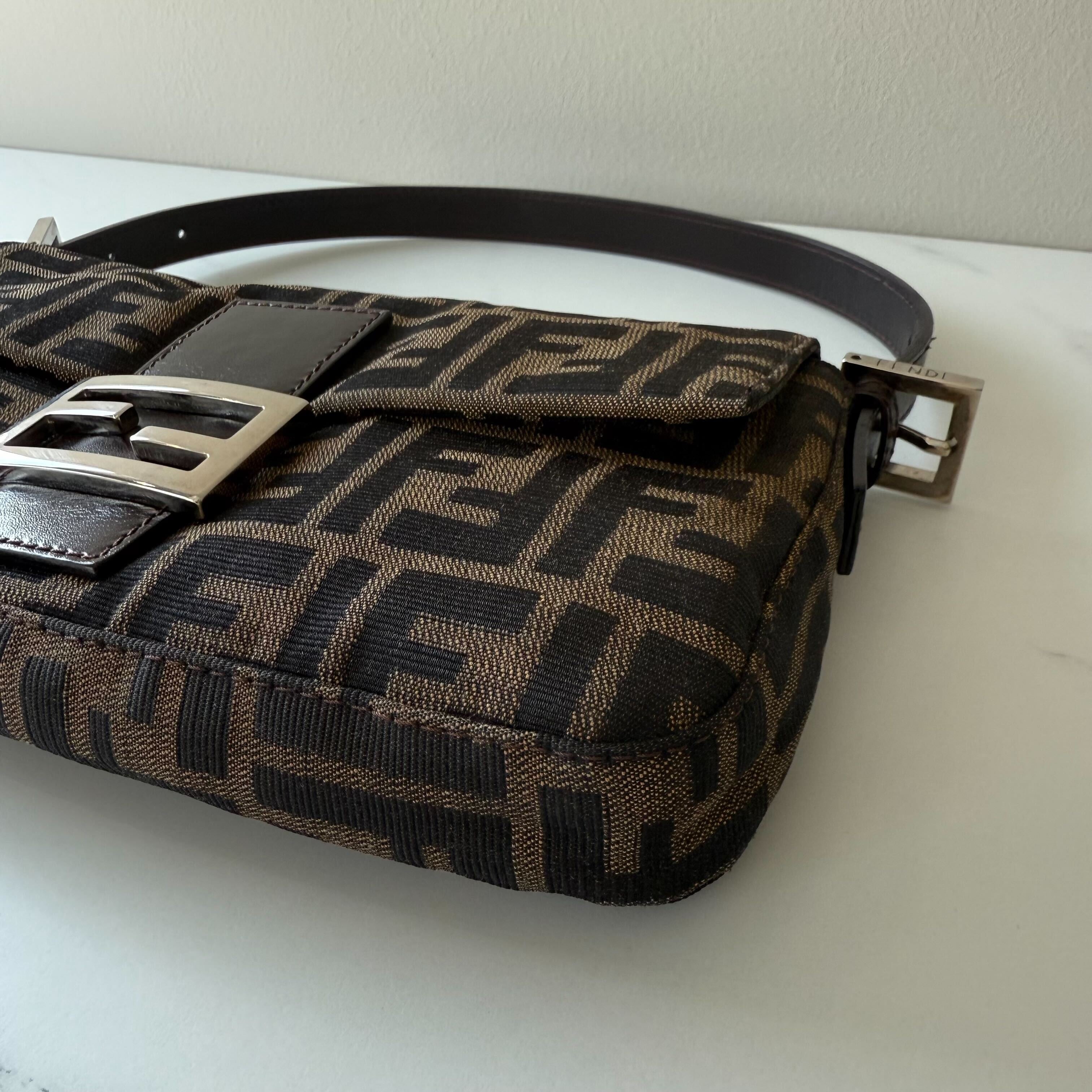 Fendi Zucca  Baguette Shoulder Bag
